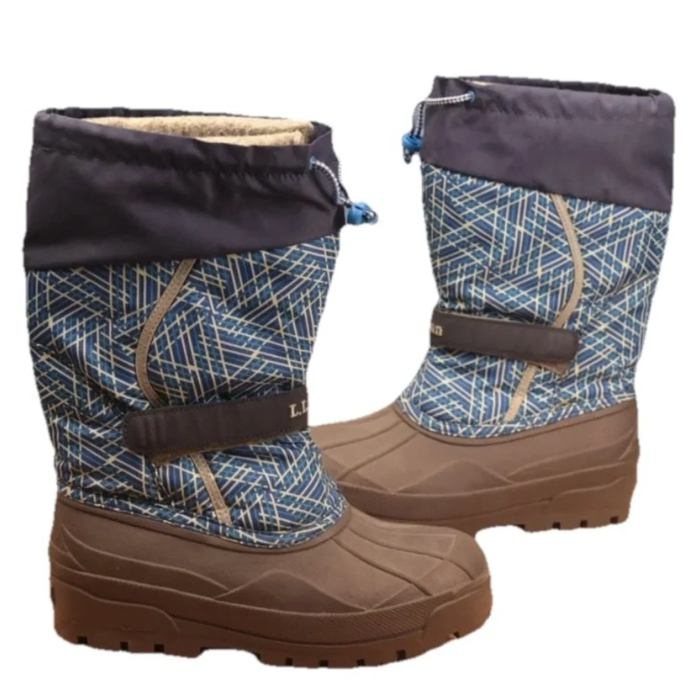 LL Bean NorthWoods unisex Kids Snow Boots Blue‎ Black US Sz 5 Outdoor Insulated